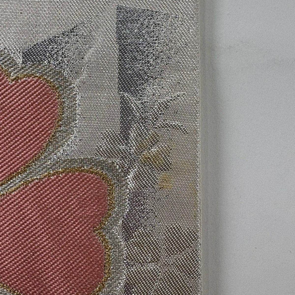 袋帶 秀品級櫻梅花金絲金箔銀 六通 純蠶絲