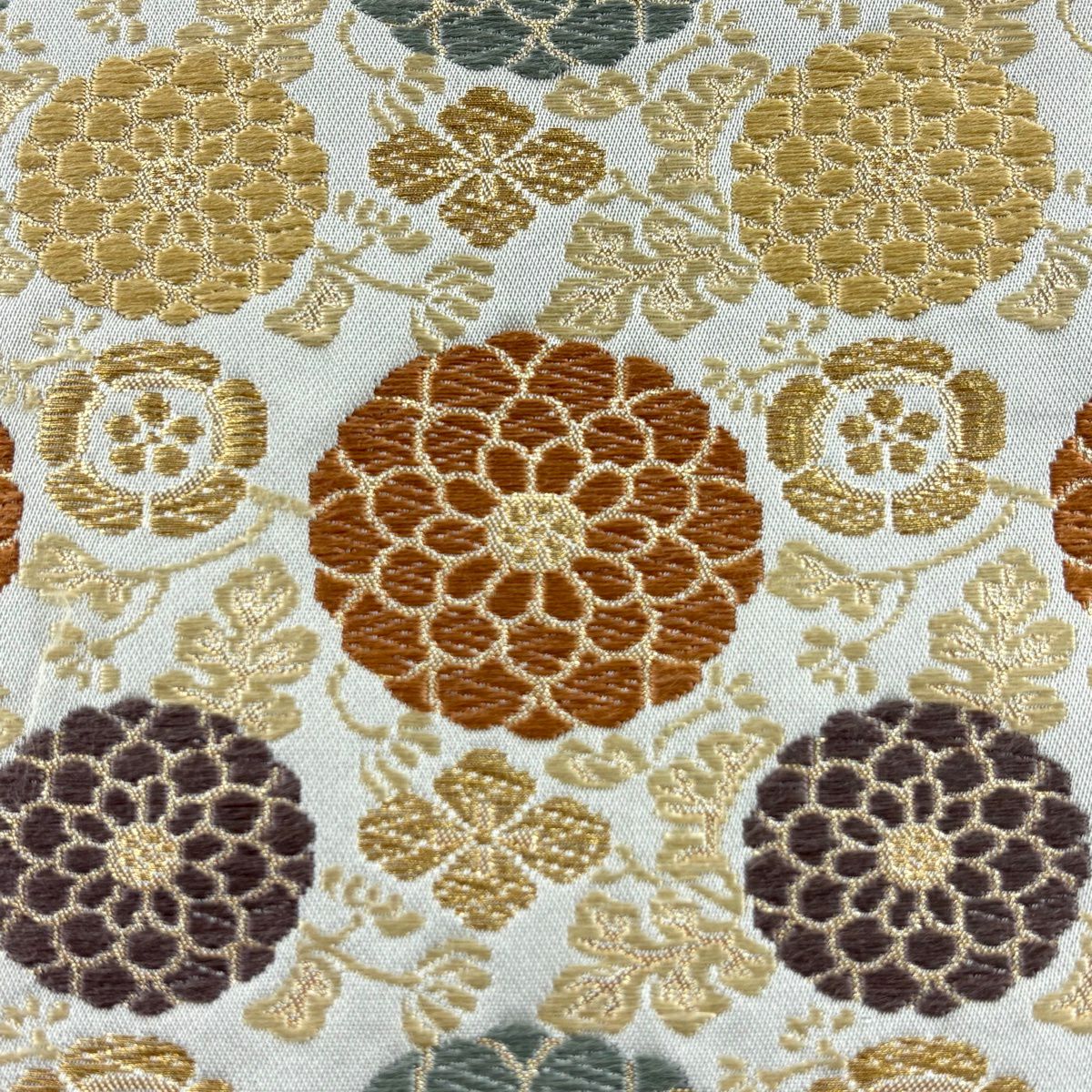 袋帶 秀品級 菊花花 金絲 刺繡 青灰 六通 純蠶絲