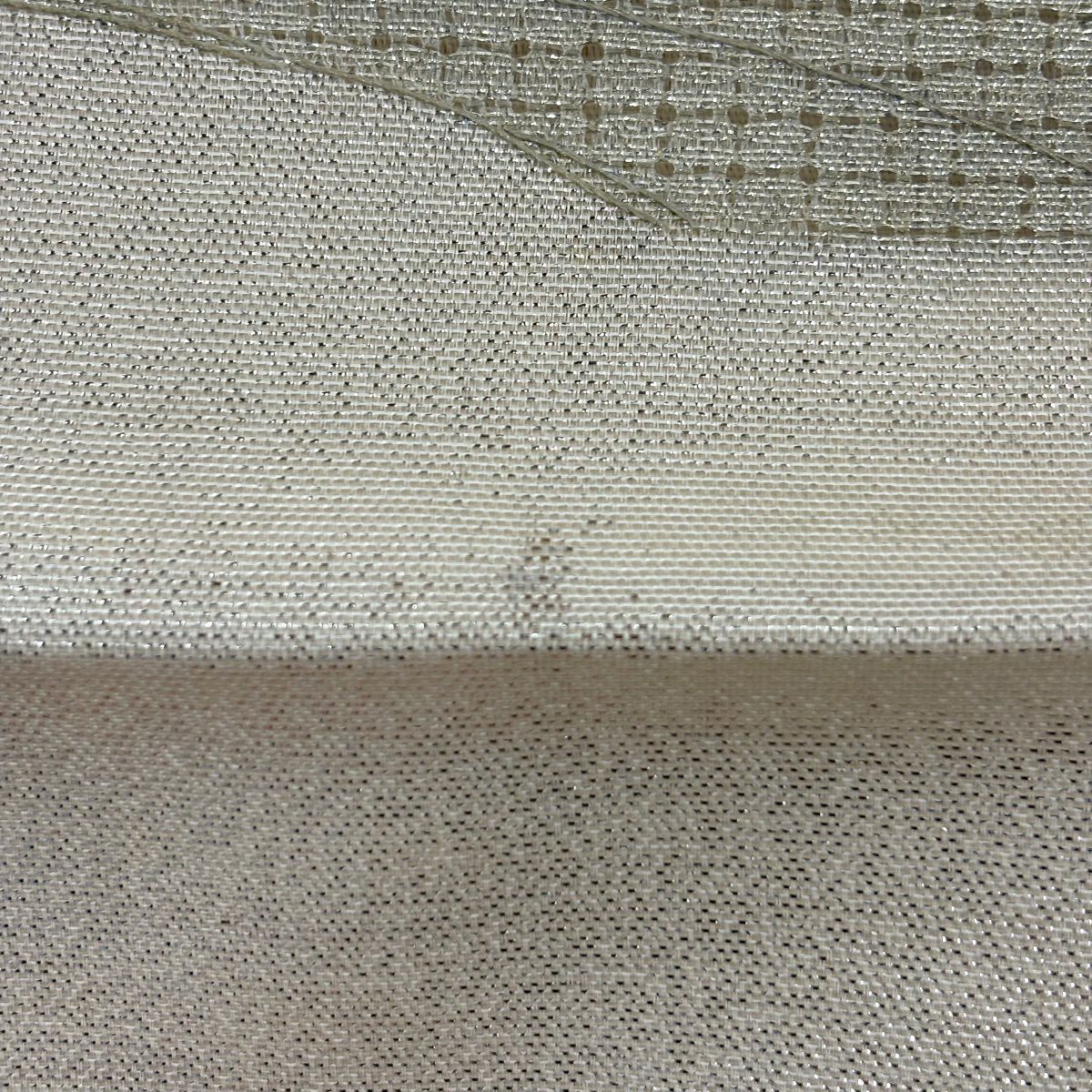 袋帶 秀品級 關西仕立 夏帶 有職紋樣 流水 金金箔 刺繡 米色 紮帶圖案 純蠶絲