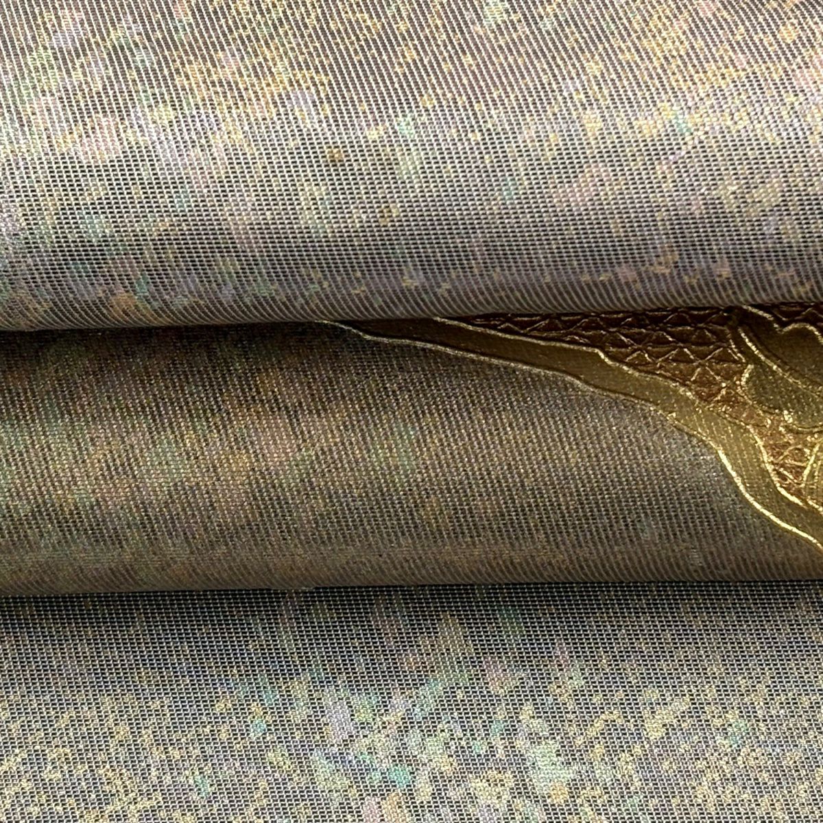 袋帶 秀品級 華紋 花喰鳥 螺鈿 金銀彩 金 純蠶絲