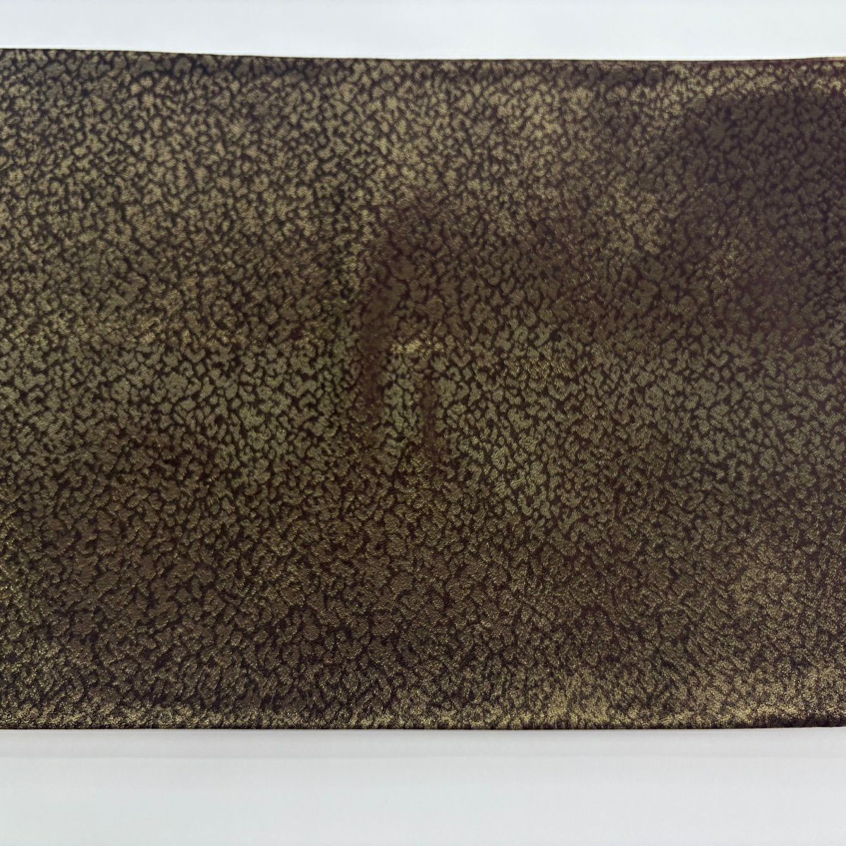 【美品】 袋帶 秀品級 大和 草花紋紋 波紋 刺繡 金線 茶 純蠶絲