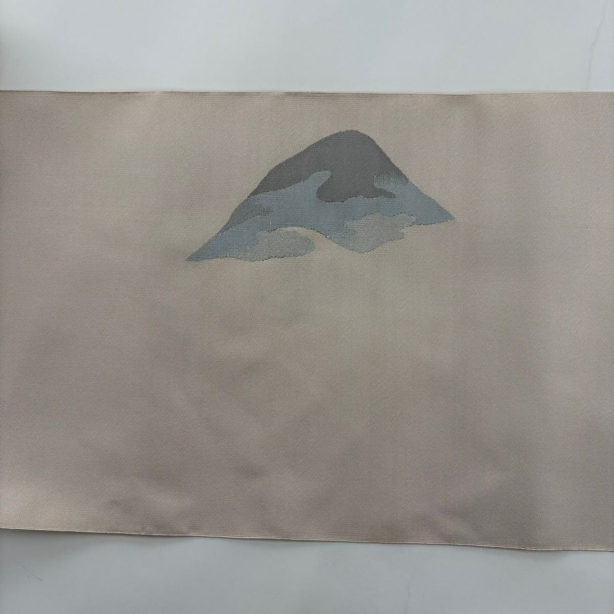 名古屋帶 優品級 附證書 八寸名古屋帶 松樹葉仕立 紅山 金銀絲 粉米色 純蠶絲