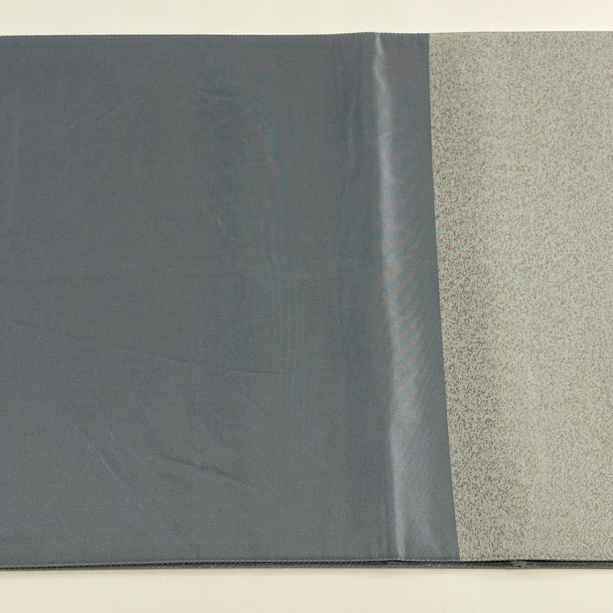 袋帶 逸品級 鈴乃屋 波頭 變化市松樹 金銀彩 青灰 純蠶絲