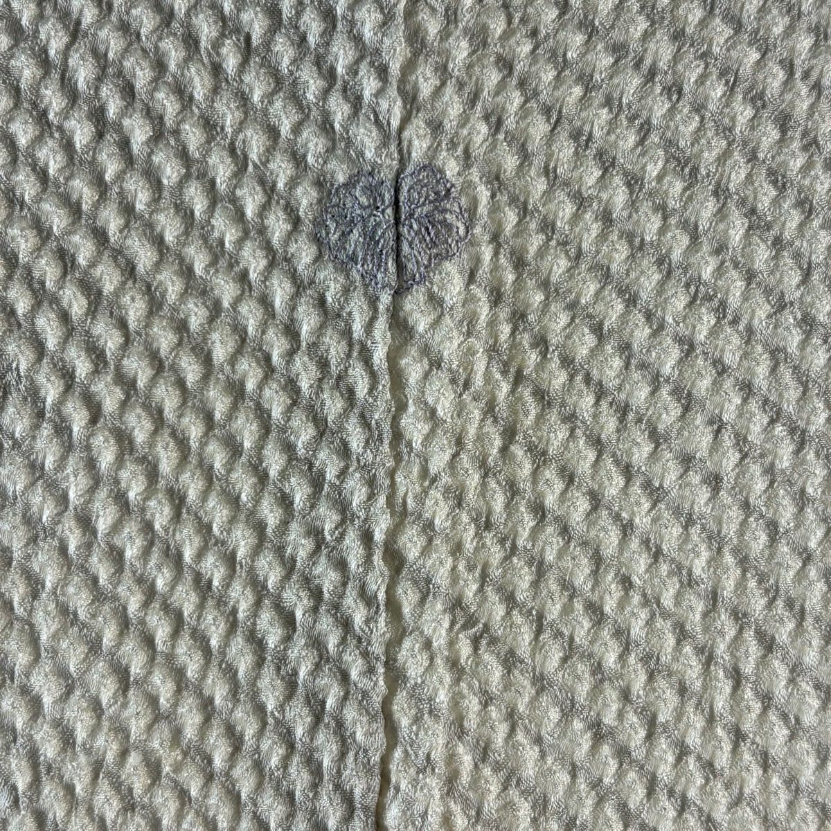 訪問服 身長153cm 袖長63cm S 雙層 椿 猫柳 總絞 灰白 純蠶絲 逸品級 一つ紋