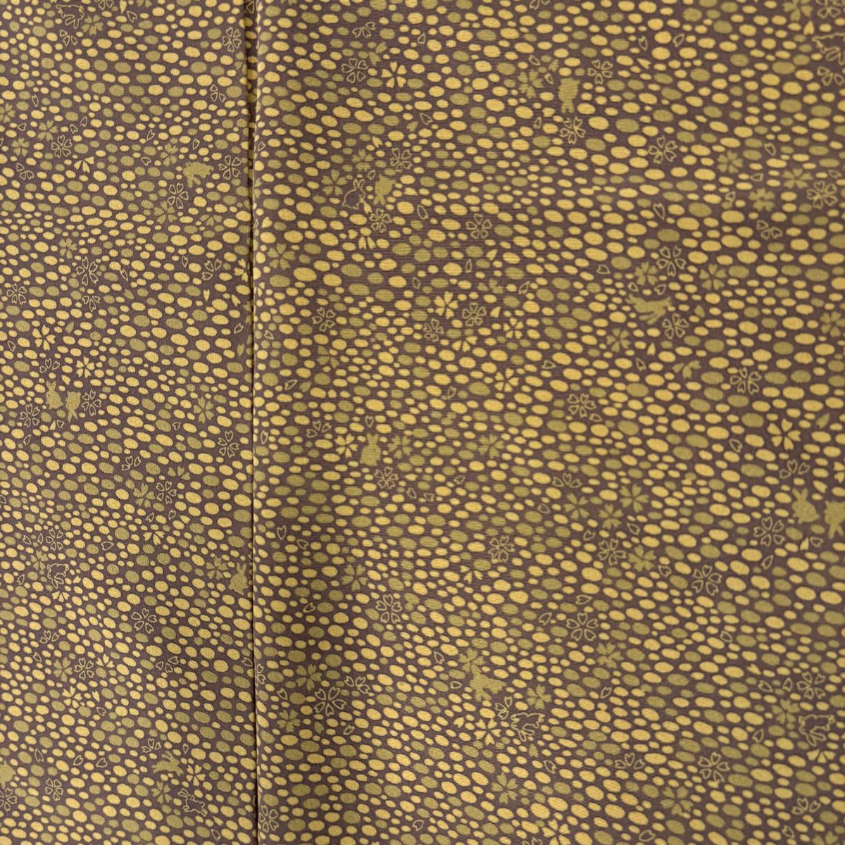 【美品】 小紋 身長161cm 袖長62.5cm S 雙層 落款あり 樱花 兔子 淡茶 純蠶絲 優品級