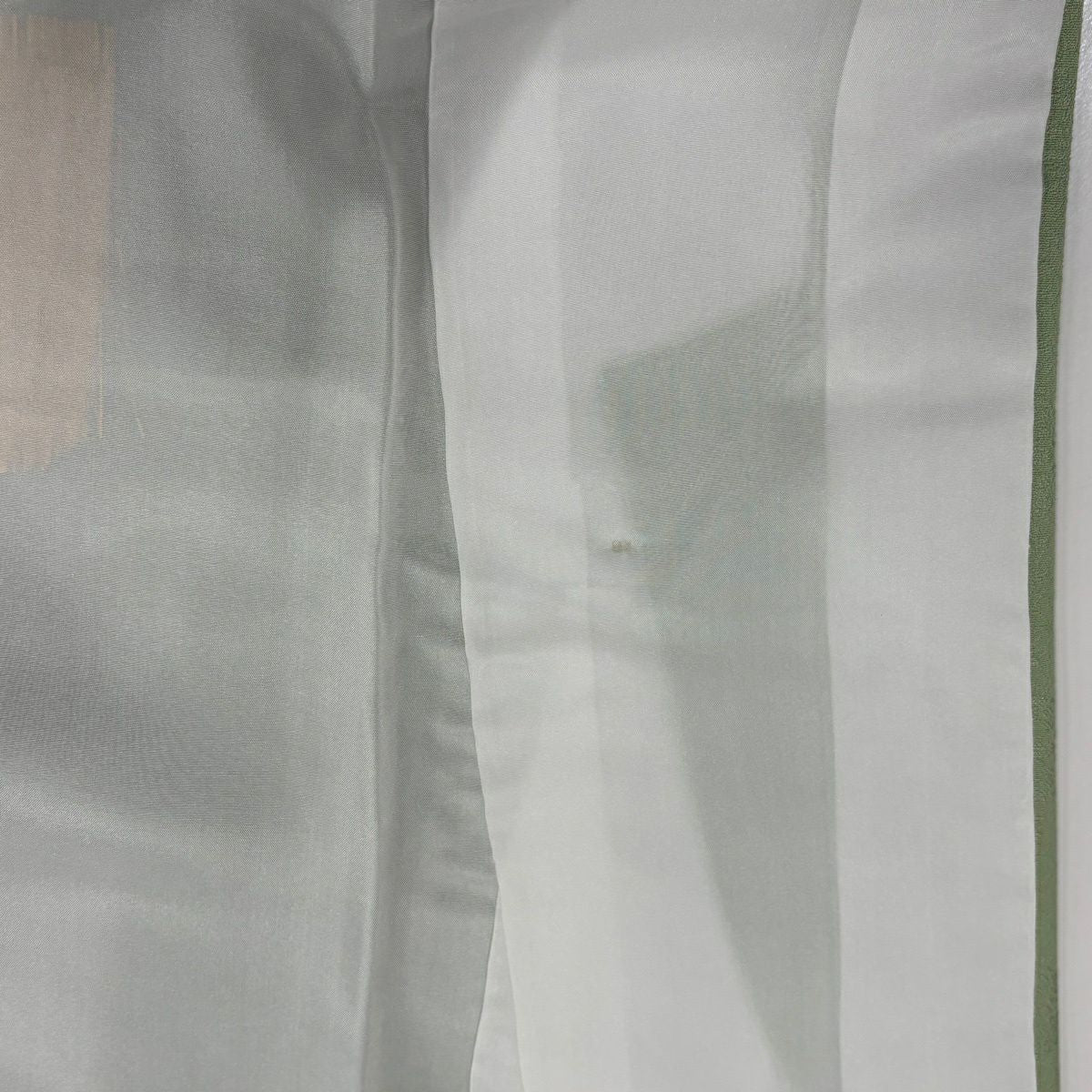付下 身長163cm 袖長64.5cm M 雙層 華紋 鳳凰 刺繡 金線 淺綠 純蠶絲 秀品級 一個紋