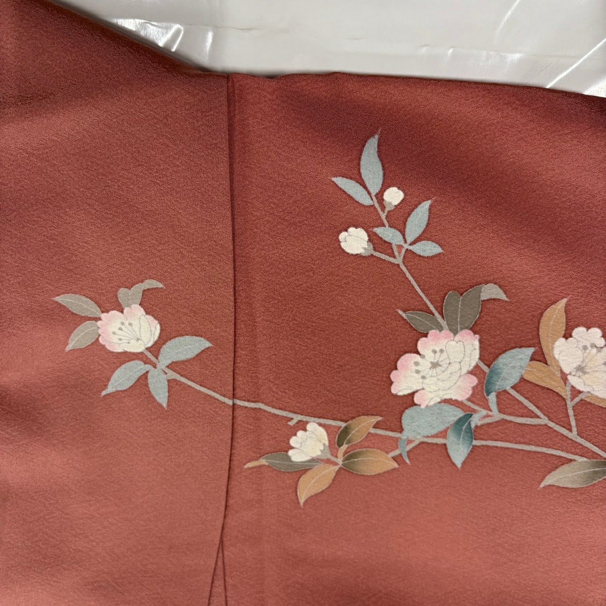 訪問服 身長159cm 袖長65cm M 雙層 落款有 枝花 漸層 粉米色 純蠶絲 優品級