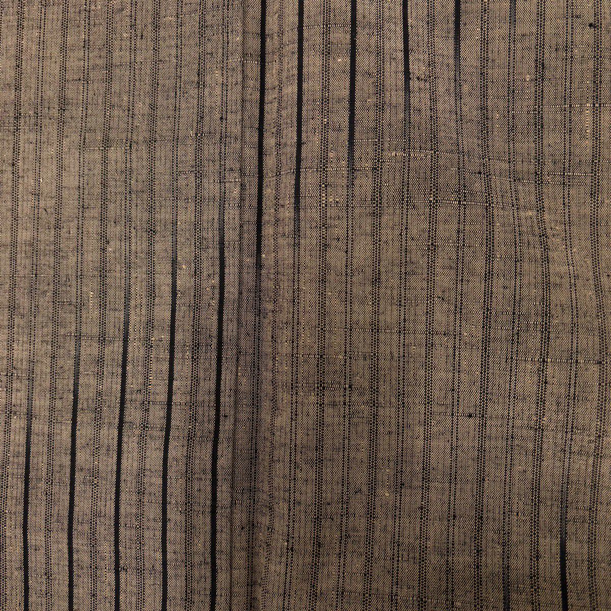 【美品】 紬織 身長168.5cm 袖長68cm L 雙層 縞 灰茶 純蠶絲 秀品級
