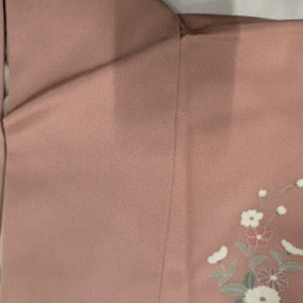 【美品】 付下 身長159.5cm 袖長63cm S 雙層 椿 花丸紋 漸層 粉紅 純蠶絲 優品級