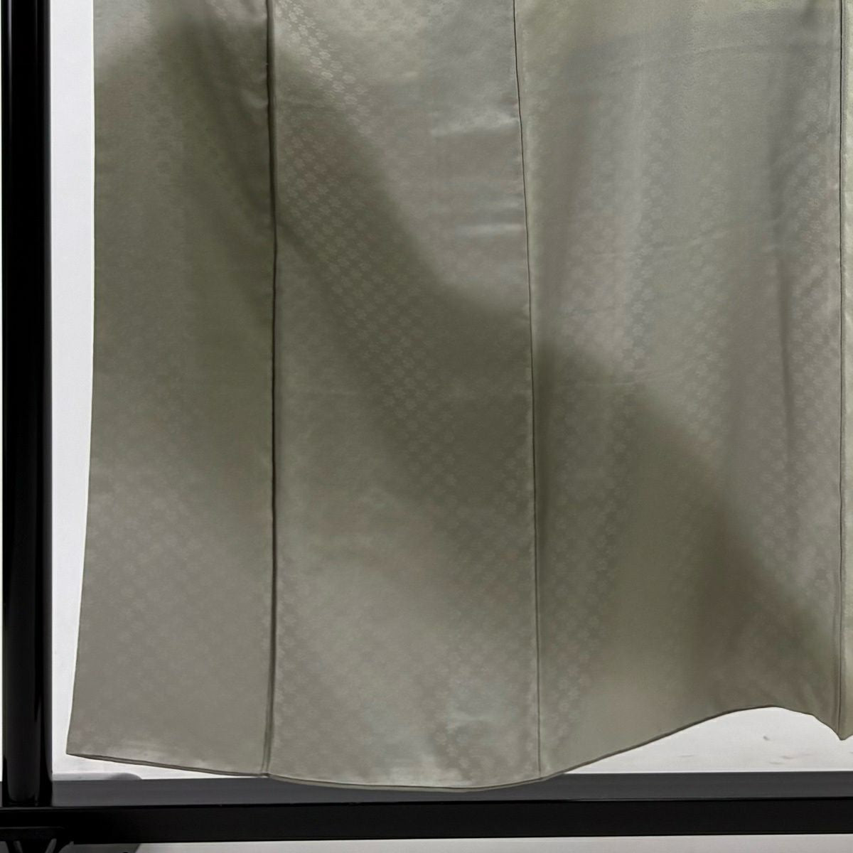 【美品】 付下 身長154cm 袖長62cm S 雙層 地紋 霞 灰綠 純蠶絲 秀品級 一つ紋