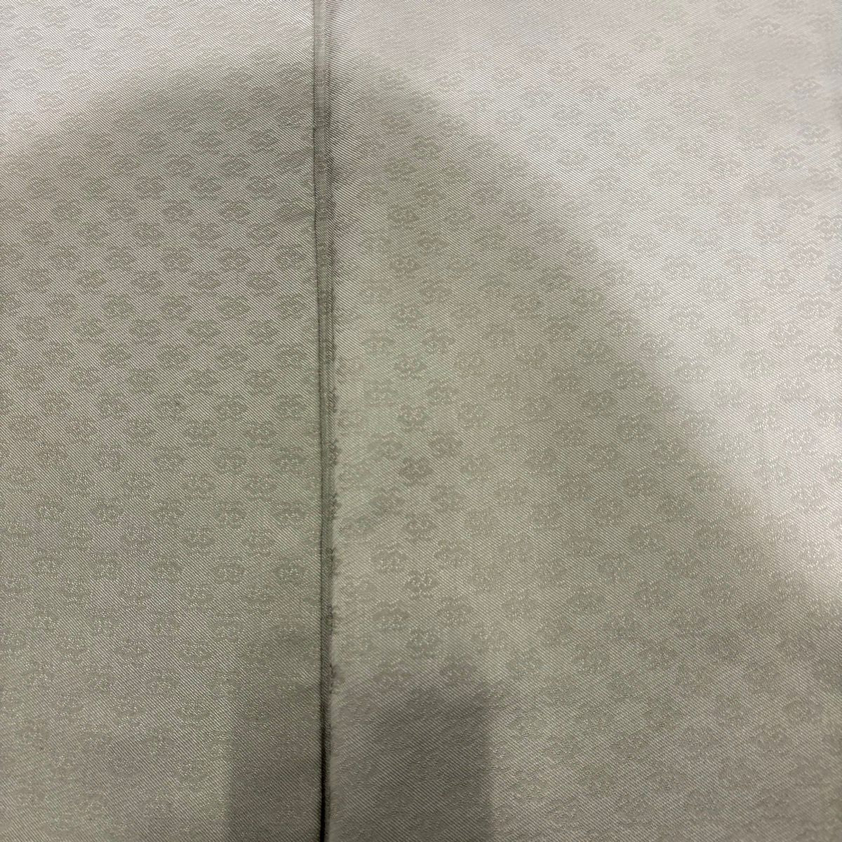 【美品】 付下 身長154cm 袖長62cm S 雙層 地紋 霞 灰綠 純蠶絲 秀品級 一つ紋