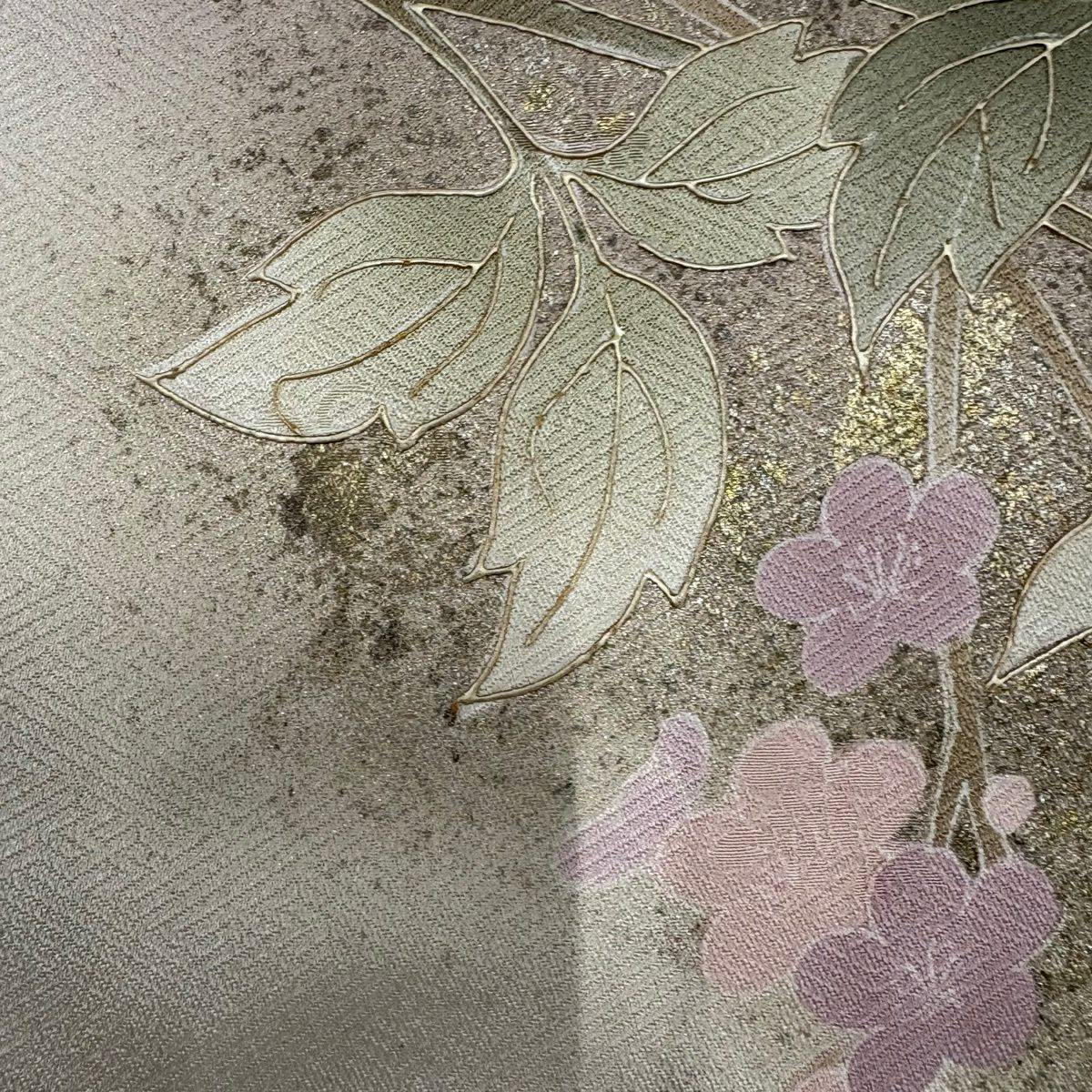 訪問服 身長159cm 袖長62cm S 雙層 牡丹 梅花 金銀彩 薄紫 純蠶絲 秀品級 一つ紋