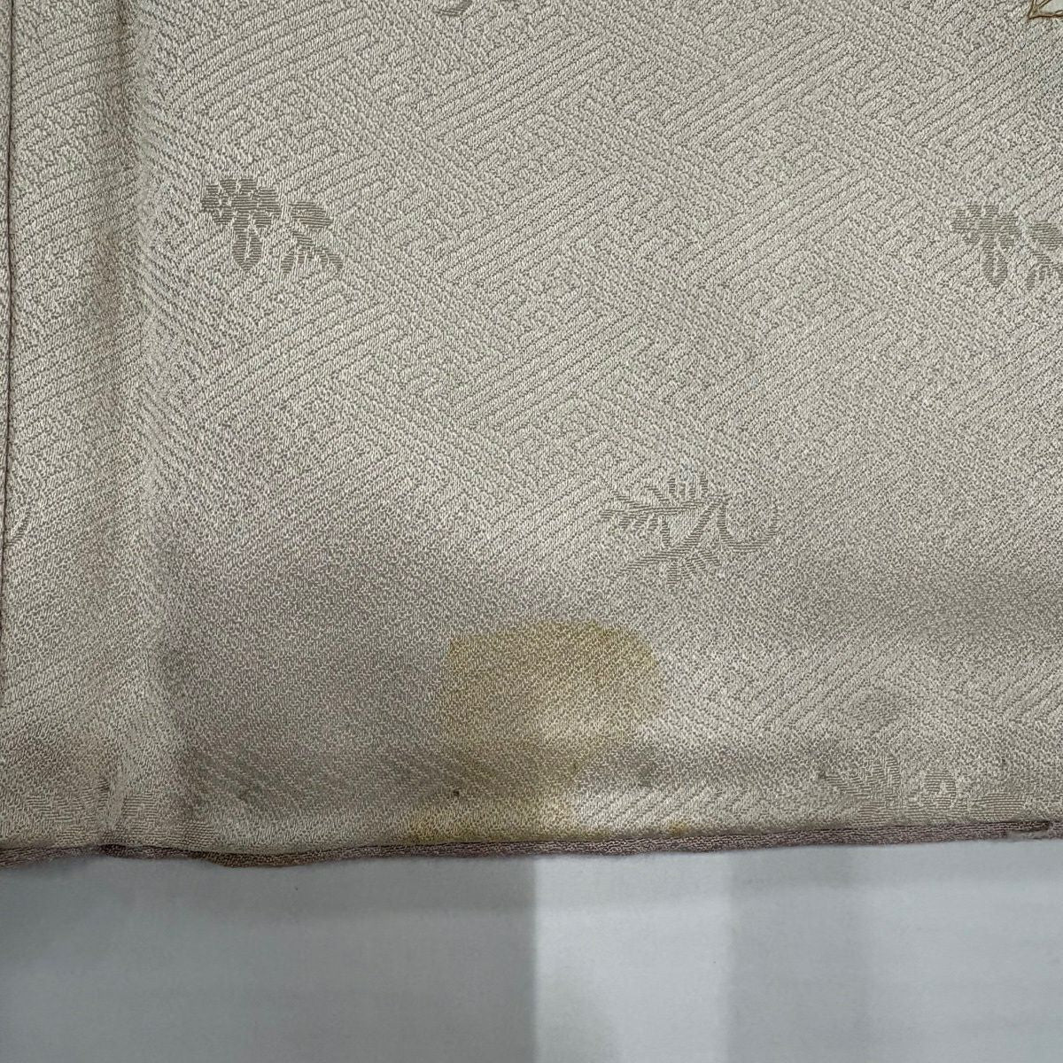訪問服 身長159cm 袖長62cm S 雙層 牡丹 梅花 金銀彩 薄紫 純蠶絲 秀品級 一つ紋