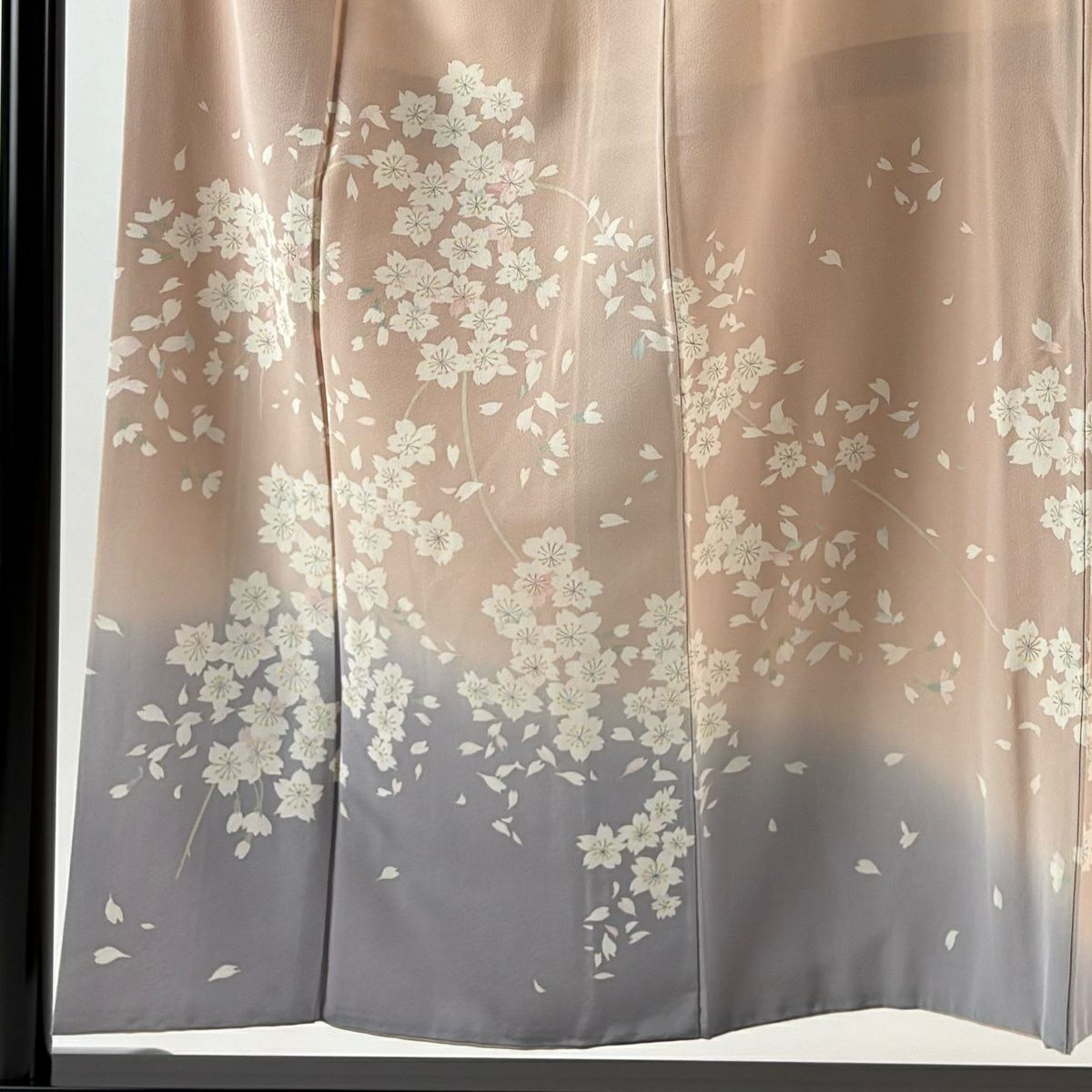 【美品】 留袖禮服禮服 身長154.5cm 袖長66cm M 雙層 落款あり 樱花 樱花花瓣 染分 ぼかし 淡粉色 純蠶絲 秀品級 一つ紋