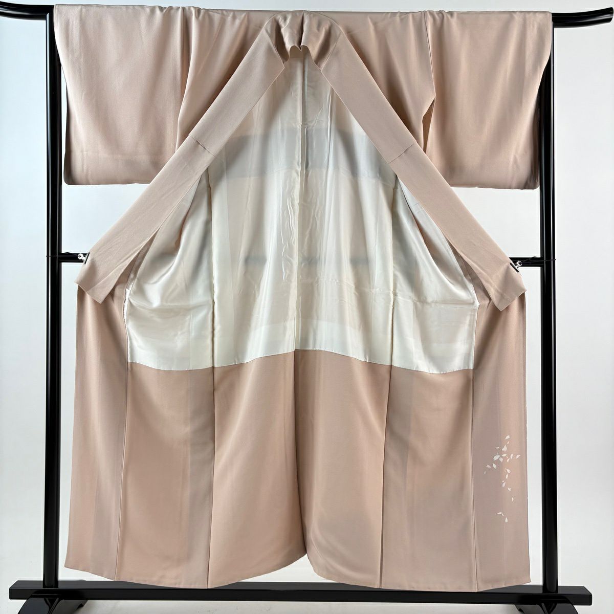【美品】 留袖禮服禮服 身長154.5cm 袖長66cm M 雙層 落款あり 樱花 樱花花瓣 染分 ぼかし 淡粉色 純蠶絲 秀品級 一つ紋