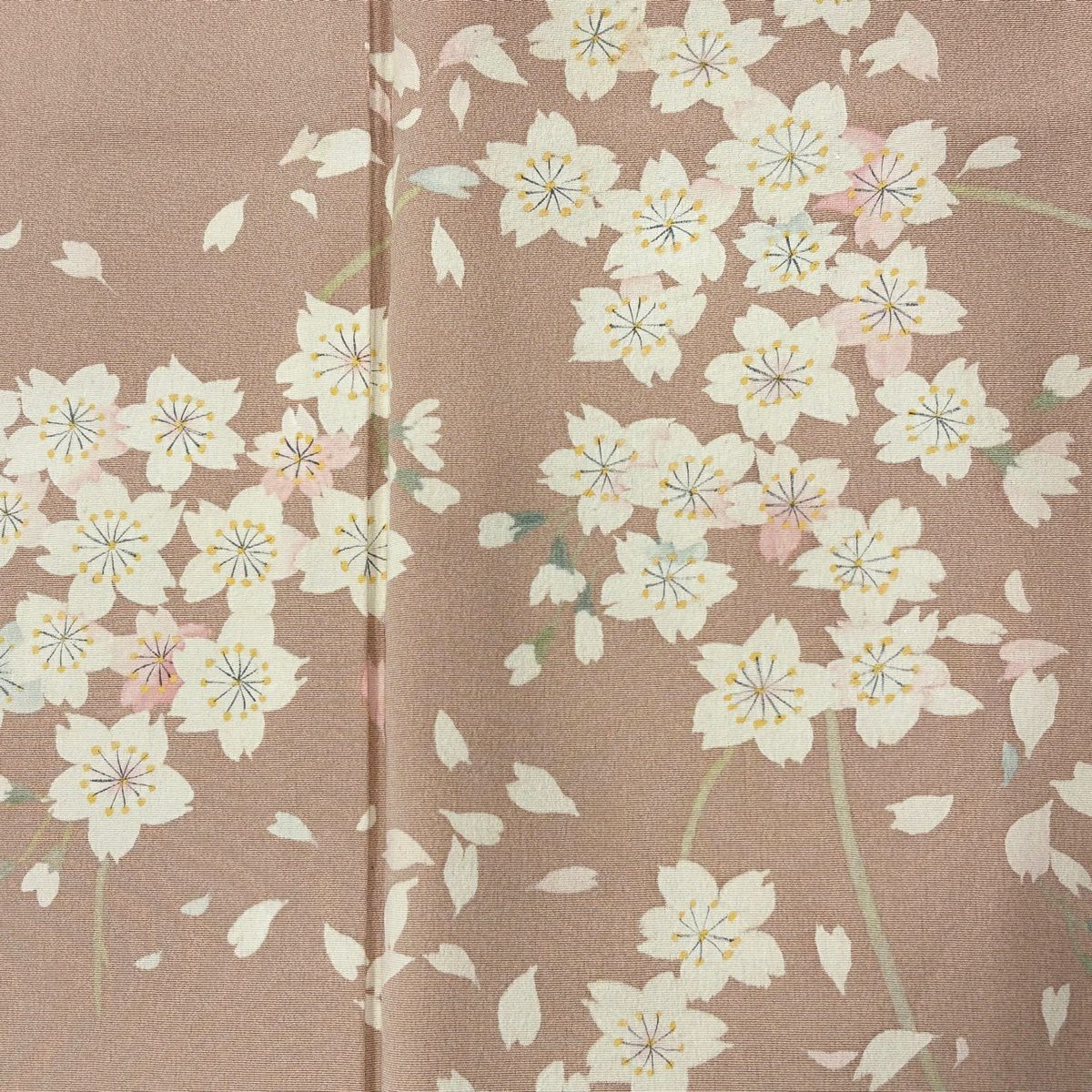 【美品】 留袖禮服禮服 身長154.5cm 袖長66cm M 雙層 落款あり 樱花 樱花花瓣 染分 ぼかし 淡粉色 純蠶絲 秀品級 一つ紋