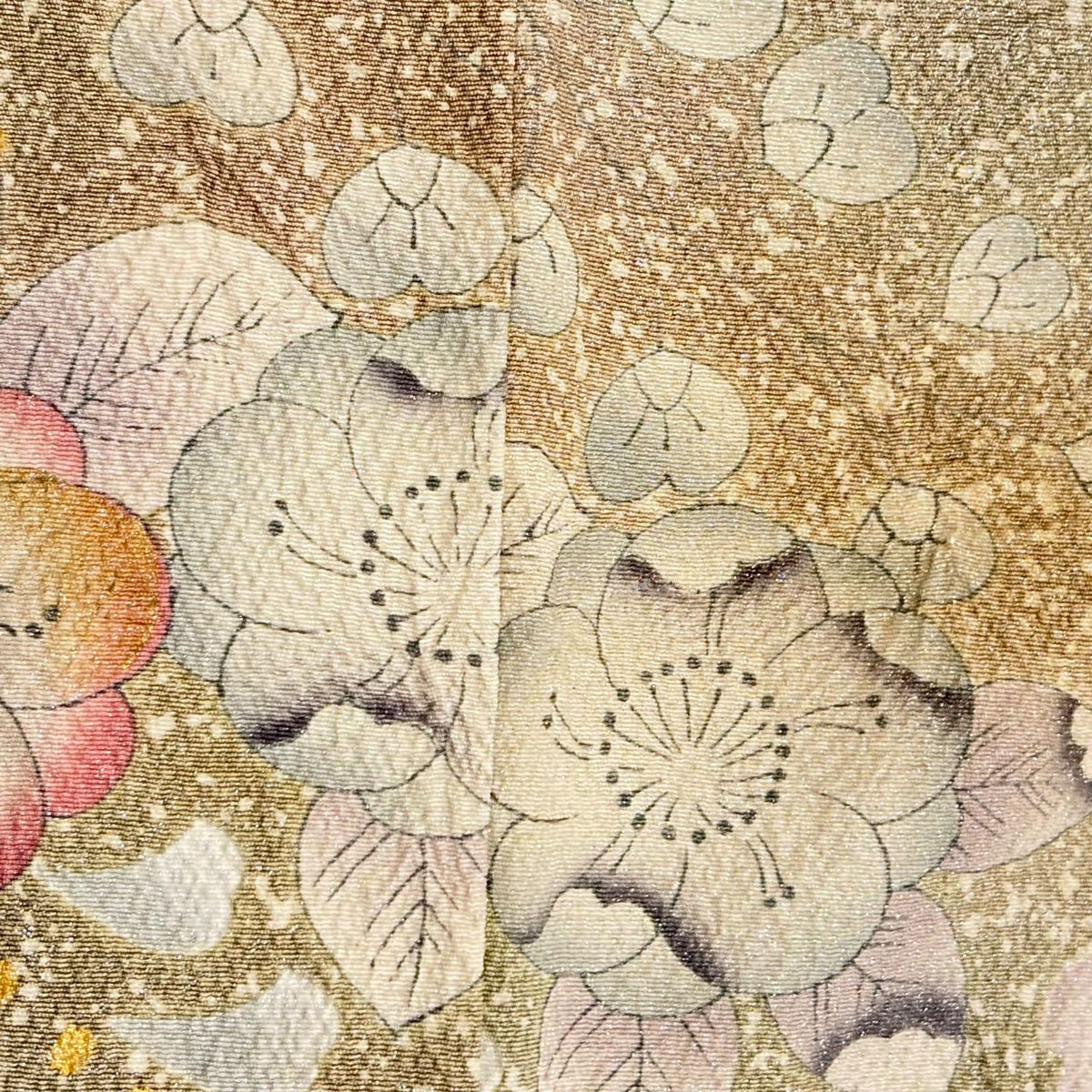 訪問服 身長158.5cm 袖長68.5cm L 雙層 辻花染 藤 金銀彩 漸層 灰綠 純蠶絲 優品級