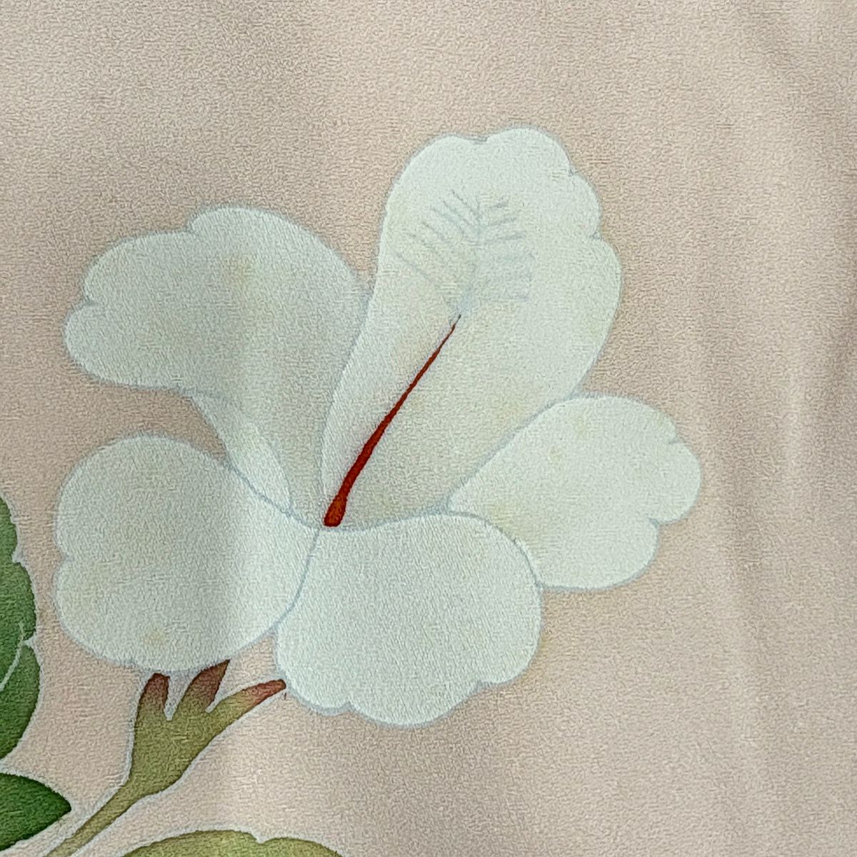 付下 身長167cm 袖長68cm L 雙層 枝花 地紋 粉紅 純蠶絲 優品級