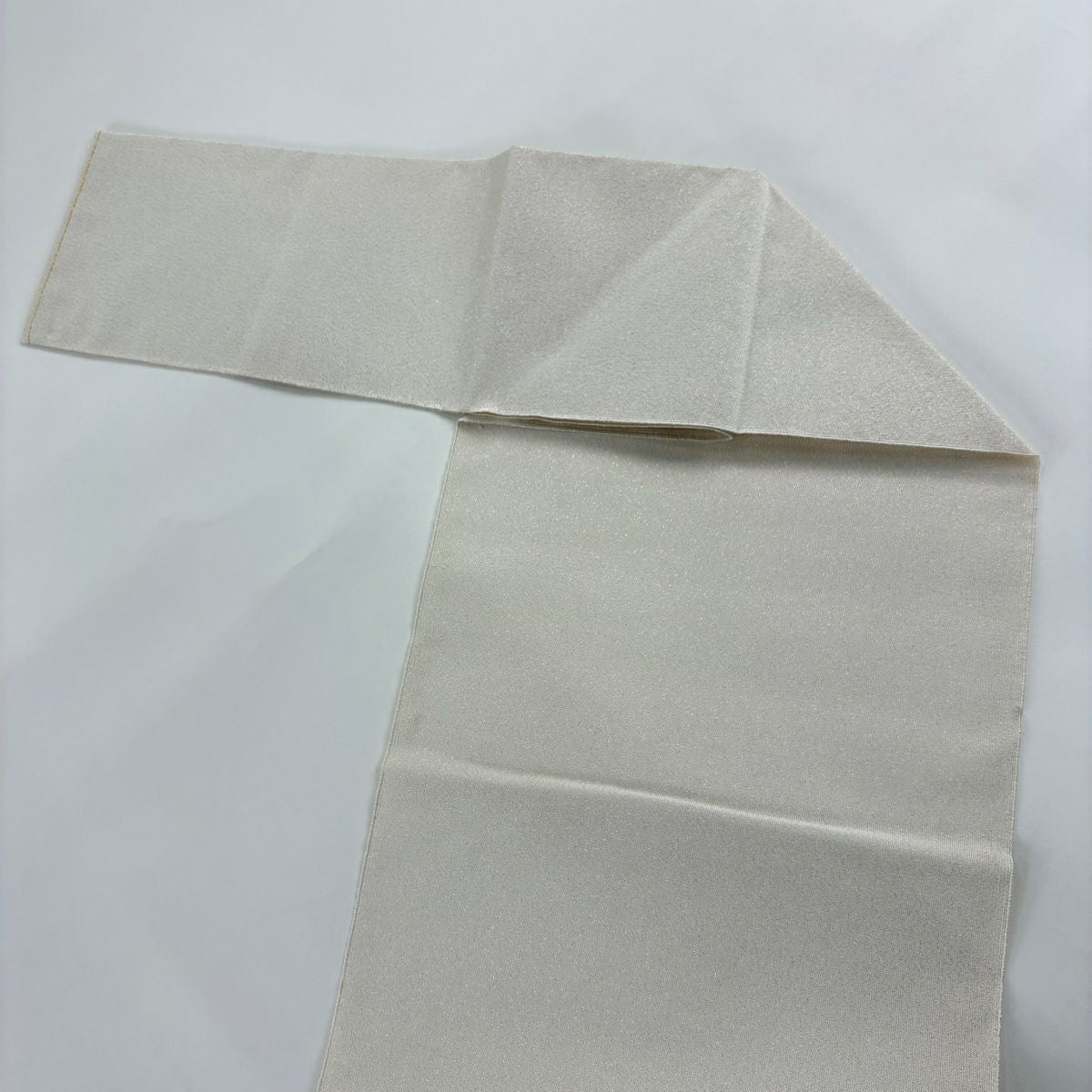 【美品】名古屋帶 優品級 八寸名古屋帶 松樹葉仕立 霞 破れ色紙 金銀彩 米色 純蠶絲