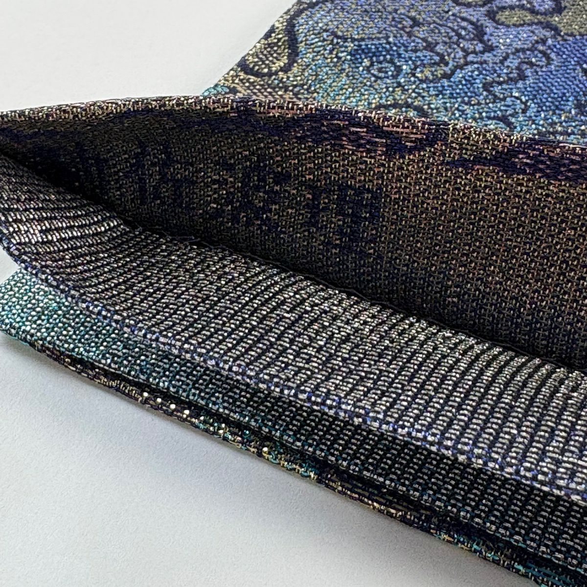 【美品】 袋帶 逸品級 佐波理 応拳波頭定 金金箔 紫 六通 純蠶絲