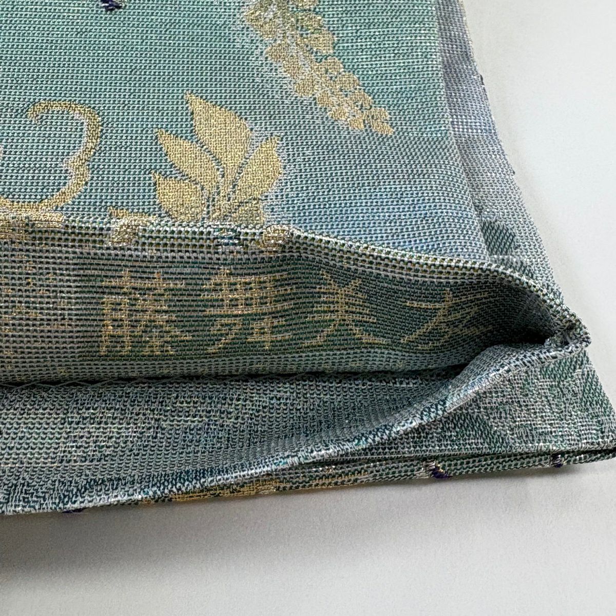 袋帶 逸品級 佐波理綴 藤舞美友 藤 金銀彩 金金箔 水色 六通 純蠶絲