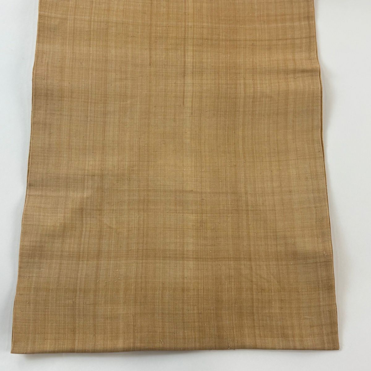 【美品】名古屋帶 逸品級 幾何學 薄黃土 茶蕉
