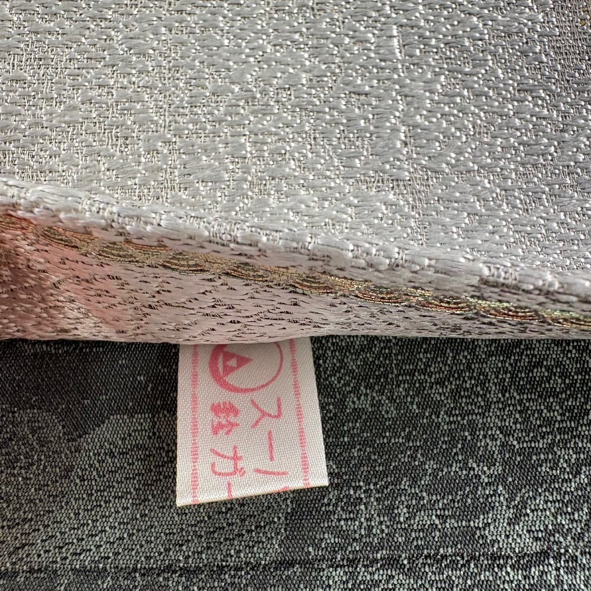 【美品】 袋帶 名品級 鈴乃屋 蔦 金糸 灰紫 全通 純蠶絲