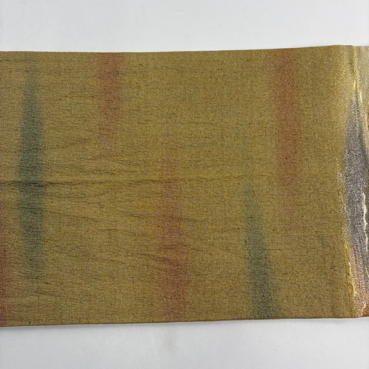袋帶 名品級 霞 金金箔 米色 六通 純蠶絲