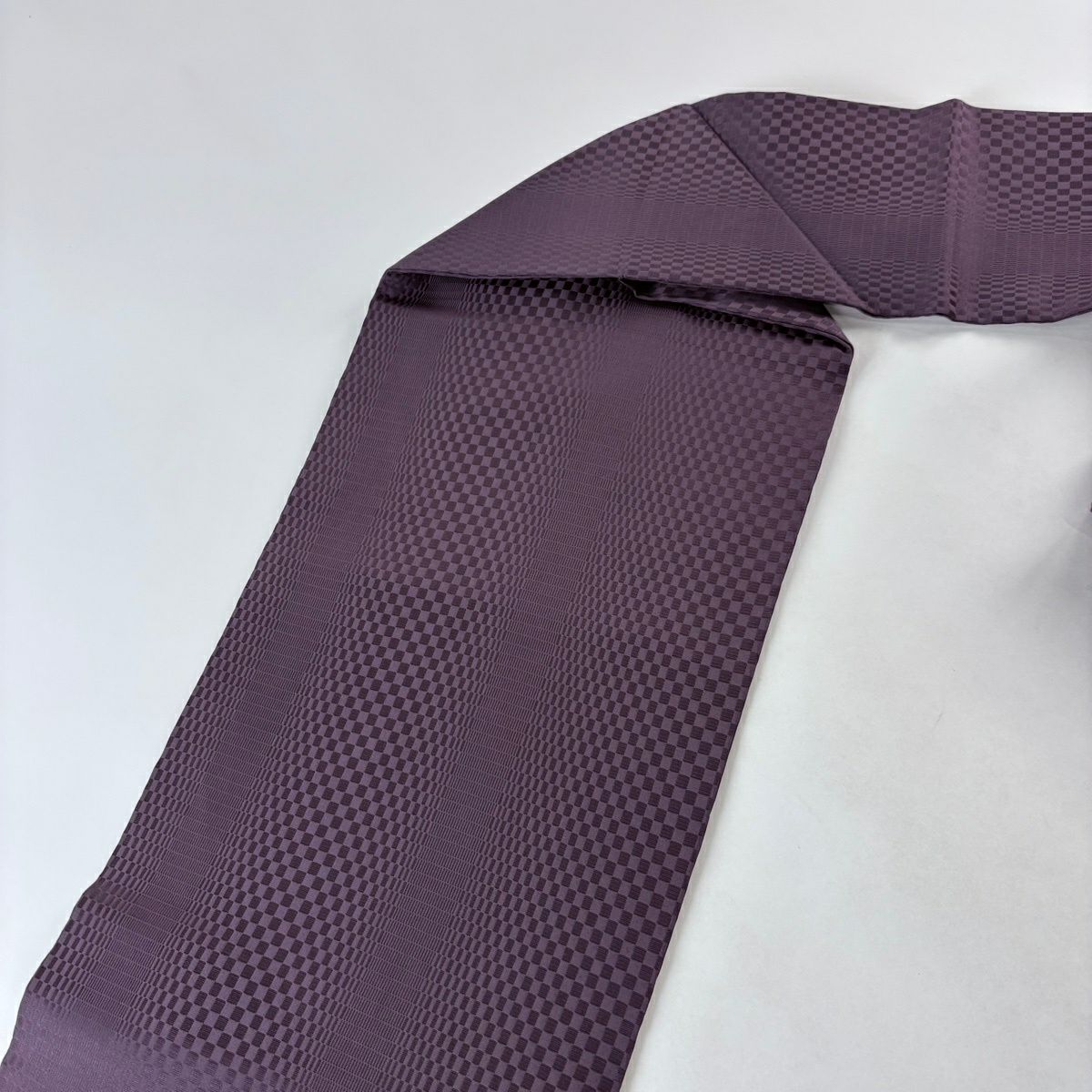 【美品】 名古屋帶 名品級 附有落款 源氏香 櫻花 相良刺繡 漸層 紫 純蠶絲