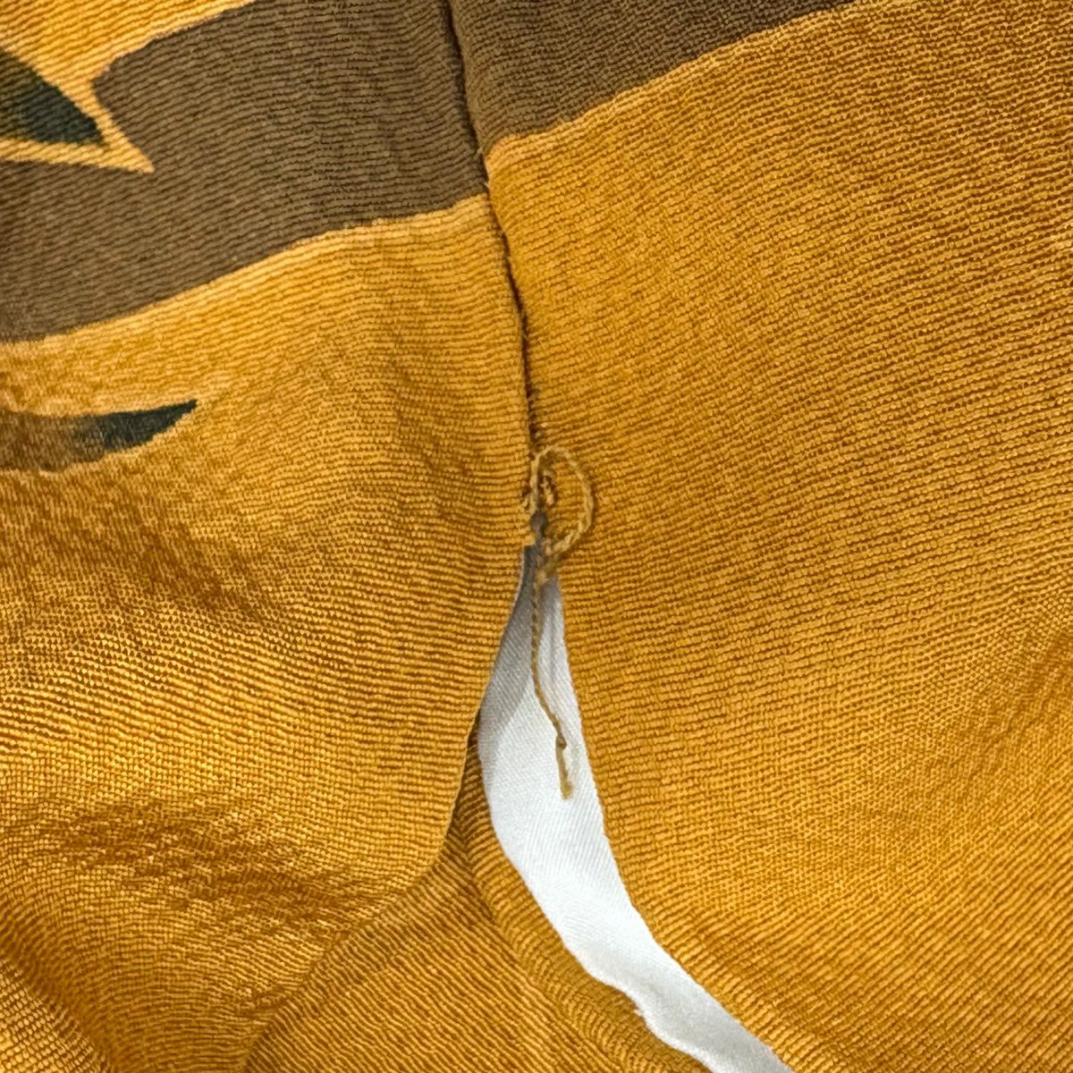 【美品】振袖禮服 身長170cm 袖長66cm M 雙層 牡丹 流水 染分 橙色 純蠶絲 名品級
