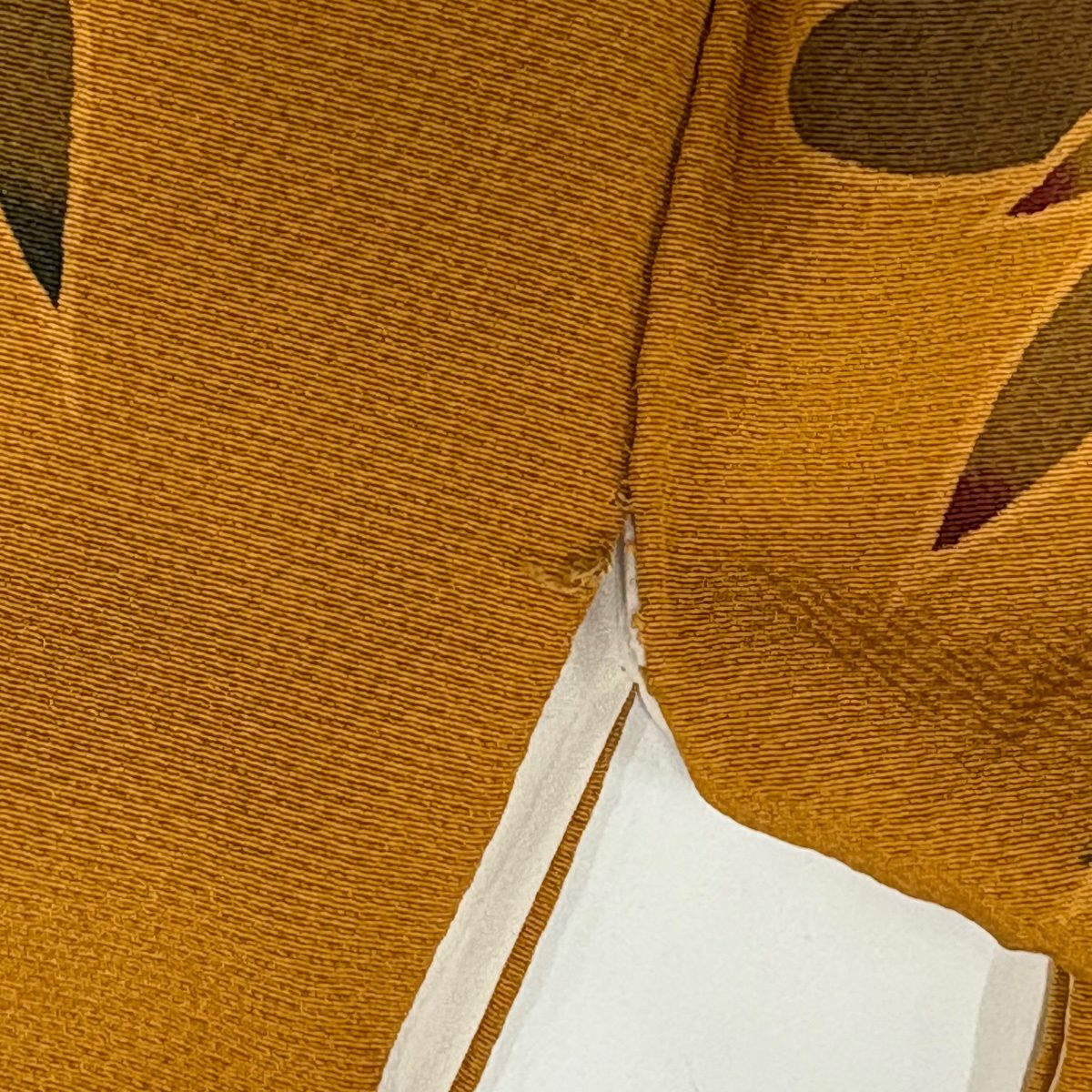 【美品】振袖禮服 身長170cm 袖長66cm M 雙層 牡丹 流水 染分 橙色 純蠶絲 名品級