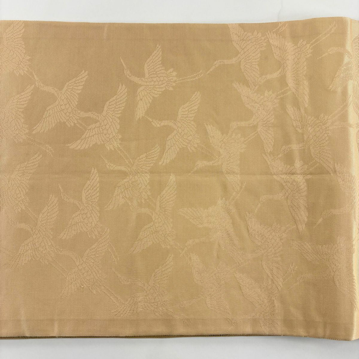 【美品】 袋帶 秀品級 扇子子 松樹竹子梅花 金金箔 金絲 金色 全通 純蠶絲