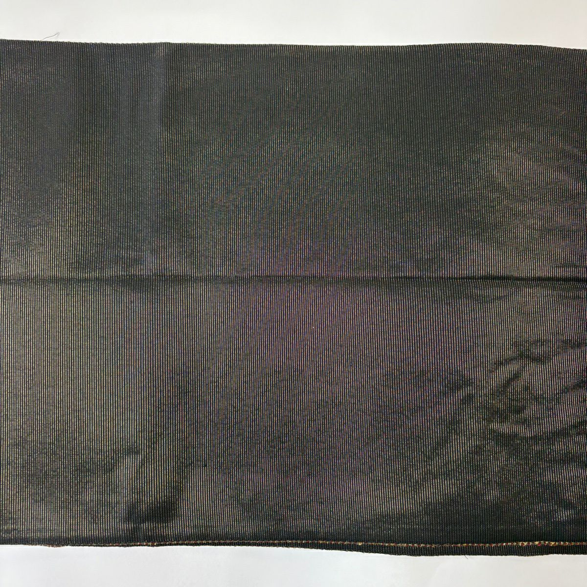【美品】 袋帶 秀品級 幾何學 條紋 金絲 灰綠 大鼓圖案 純蠶絲