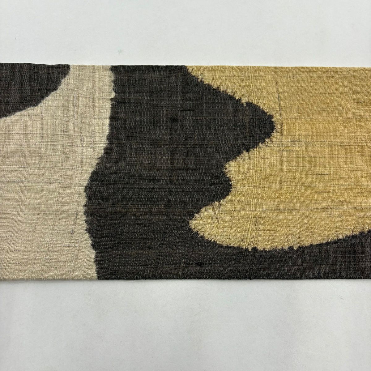 【美品】 名古屋帶 秀品級 紬織織 幾何學 焦茶 純蠶絲