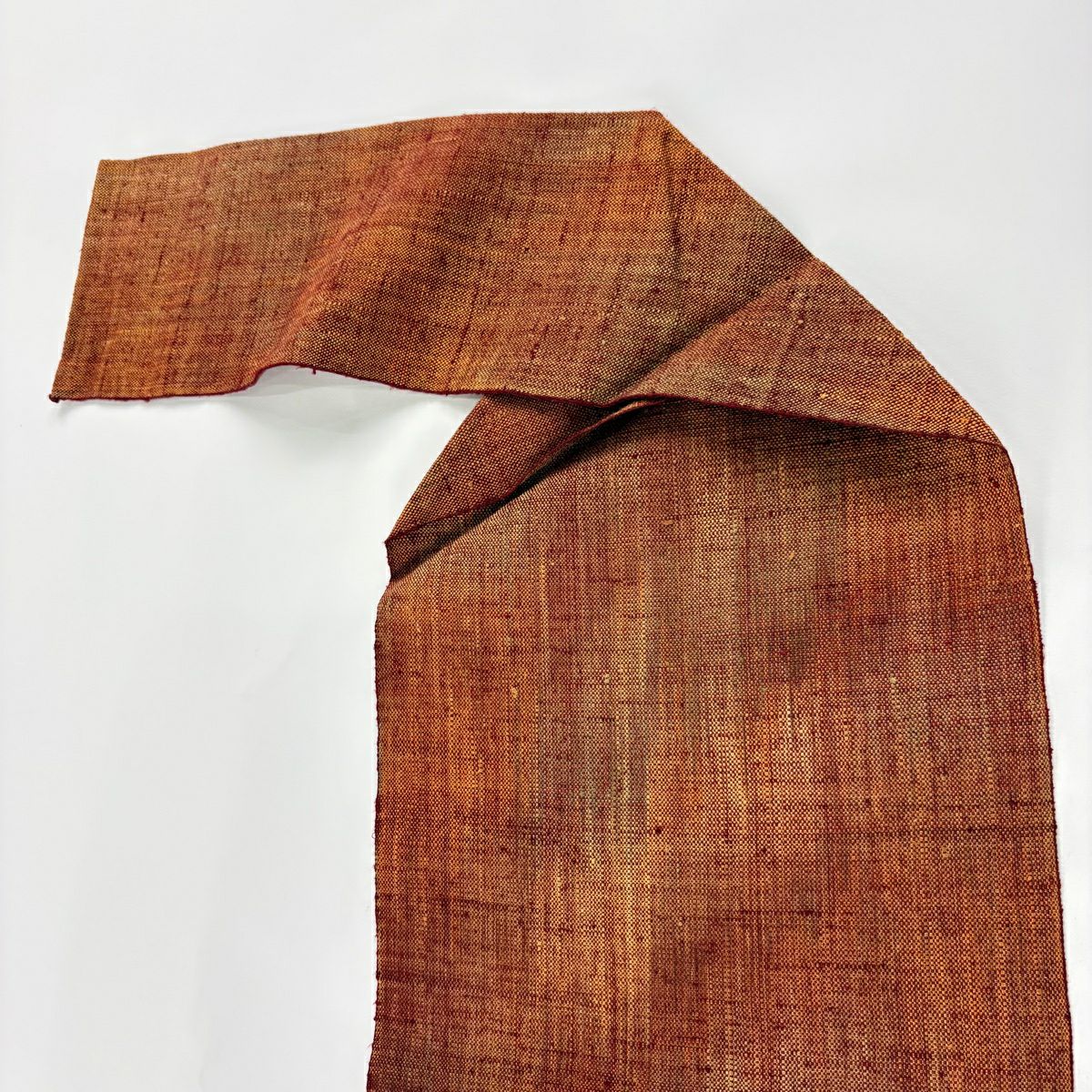 【美品】 名古屋帶 優品級 八寸名古屋帶 松樹葉仕立 幾何學圖案 紅茶 純蠶絲