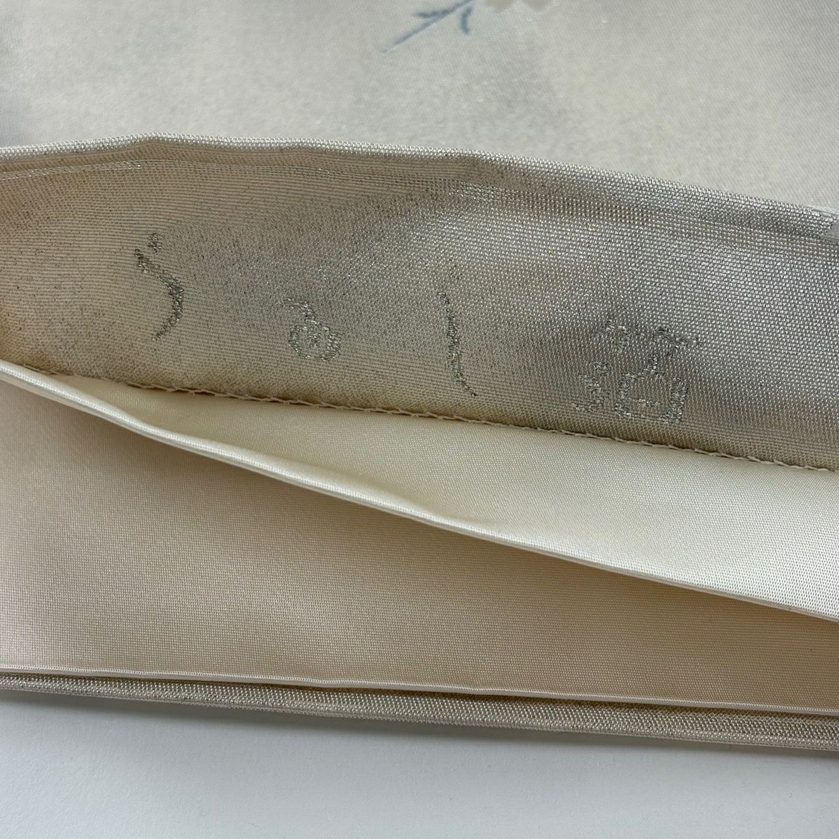 【美品】 袋帶 秀品級櫻花 七寶 金銀線 金金箔 灰白 六通 純蠶絲