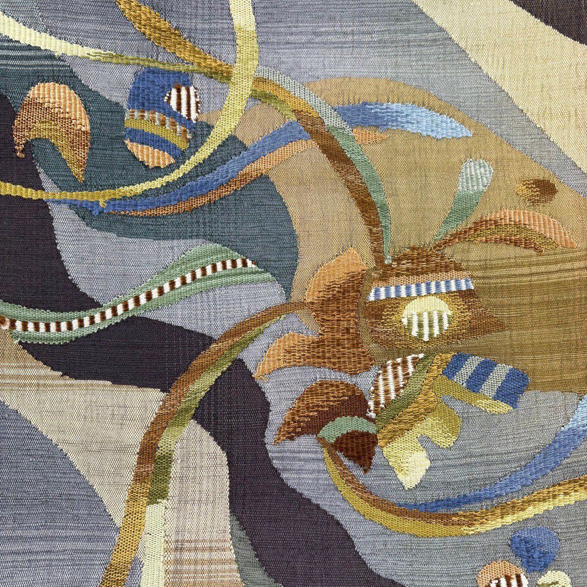 【美品】 袋帶 秀品級 山並 花 紫 お太鼓圖案 純蠶絲