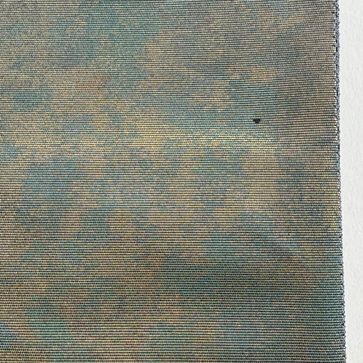 【美品】 袋帶 秀品級 花唐草紋 鳥 刺繡 金金箔 灰綠 六通 純蠶絲