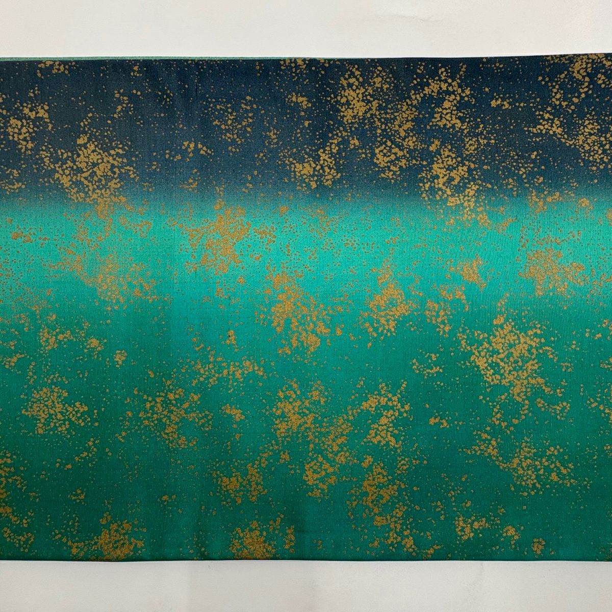 袋帶 秀品級 紬織織 幾何圖案 金彩裝飾 漸變 綠 全通 純蠶絲