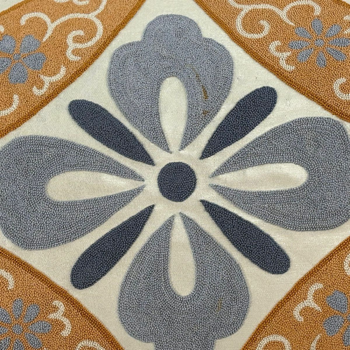 袋帶 秀品級 七寶 花菱 相良刺繡 金金箔 奶油色 大鼓圖案 純蠶絲