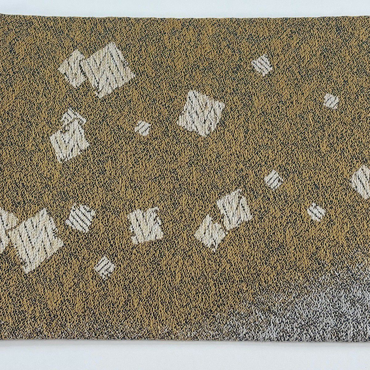 【美品】 名古屋帶 秀品級 金金箔散花紋 金線 山吹茶 純蠶絲