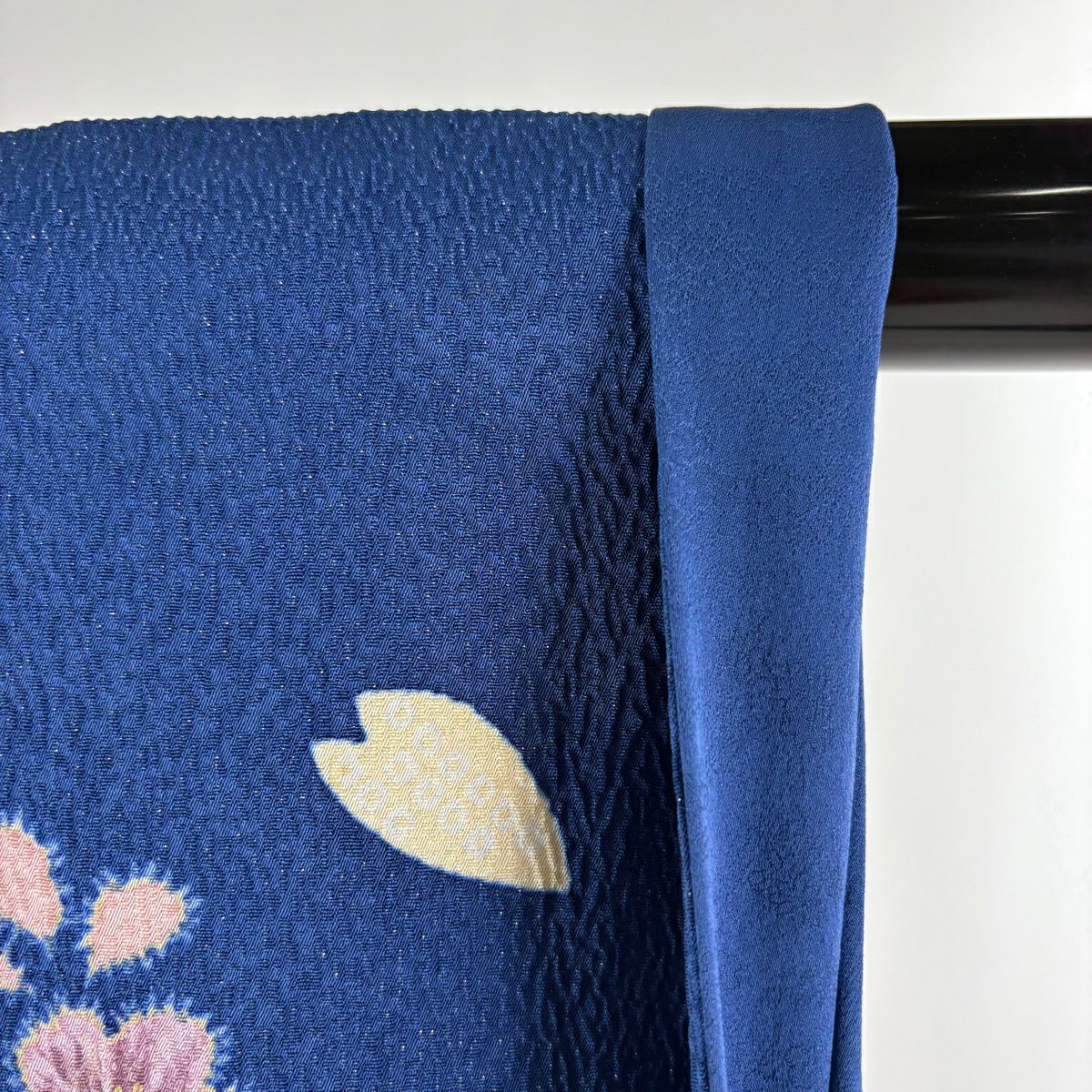 【美品】振袖禮服 身長170.5cm 袖長71cm L 雙層 徳永憲峯 落款あり 辻花染 疋田 金銀彩 青 純蠶絲 逸品級
