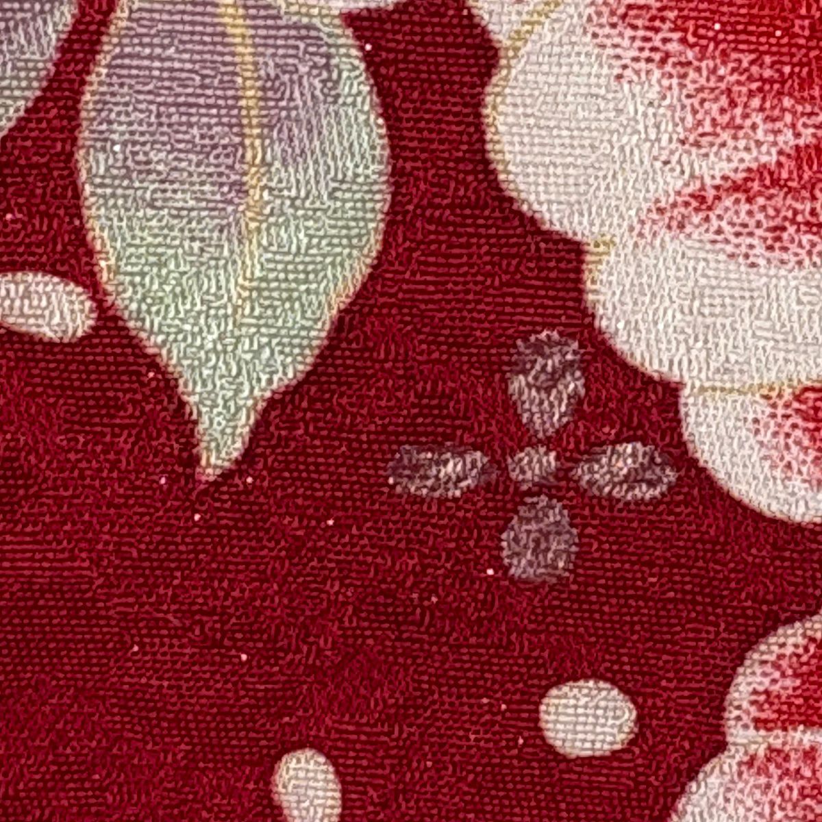 振袖禮服 身長167.5cm 袖長66cm M 雙層 手鞠花 金銀彩 刺繡 紅 純蠶絲 逸品級
