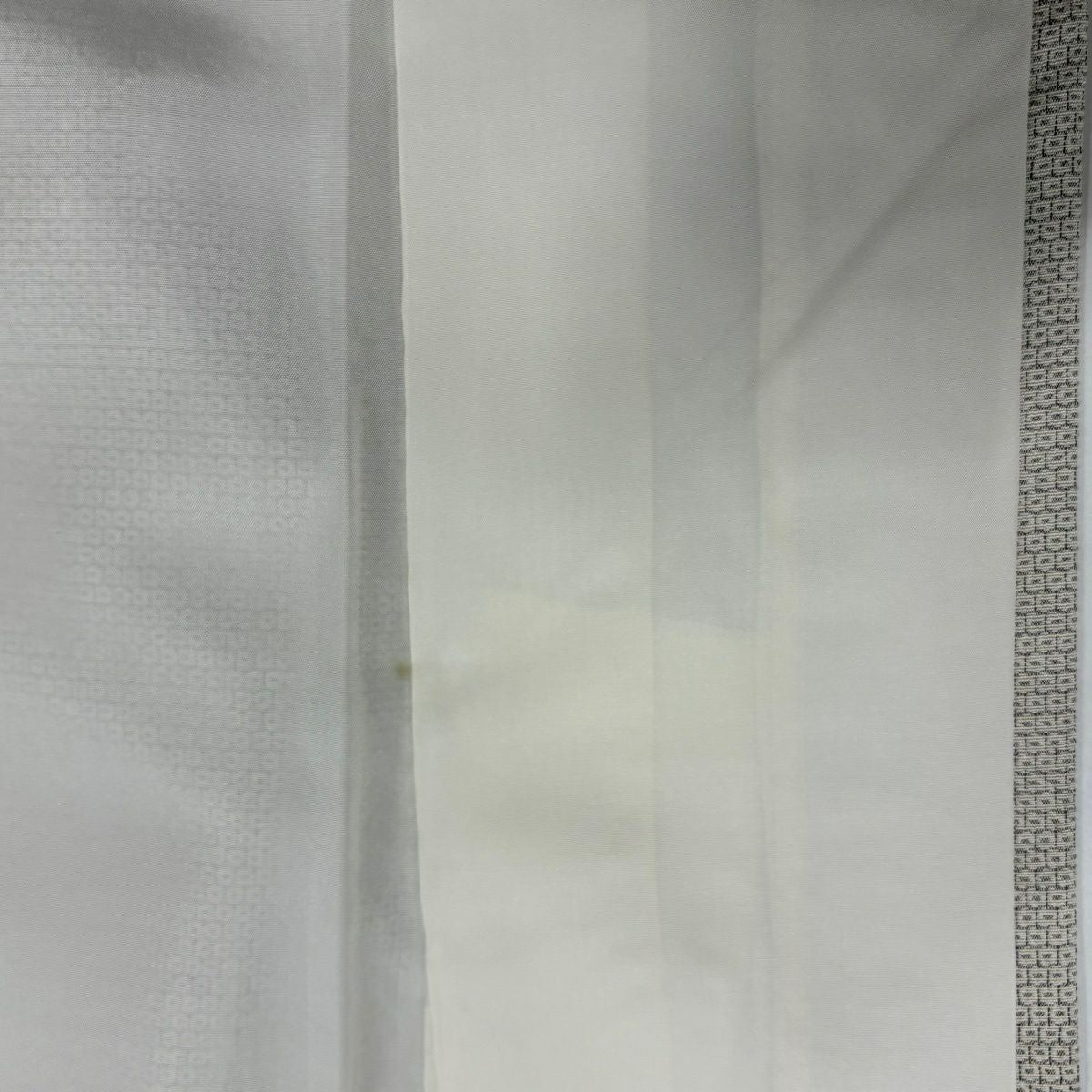 【美品】 紬織 身長163cm 袖長66cm M 雙層 草花紋幾何圖案 灰白 純蠶絲 優品級
