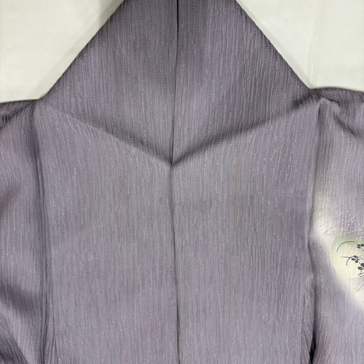 付下 身長157.5cm 袖長64cm M 雙層 草花紋紋 楓 金銀彩 漸層 淺紫 純蠶絲 優品級