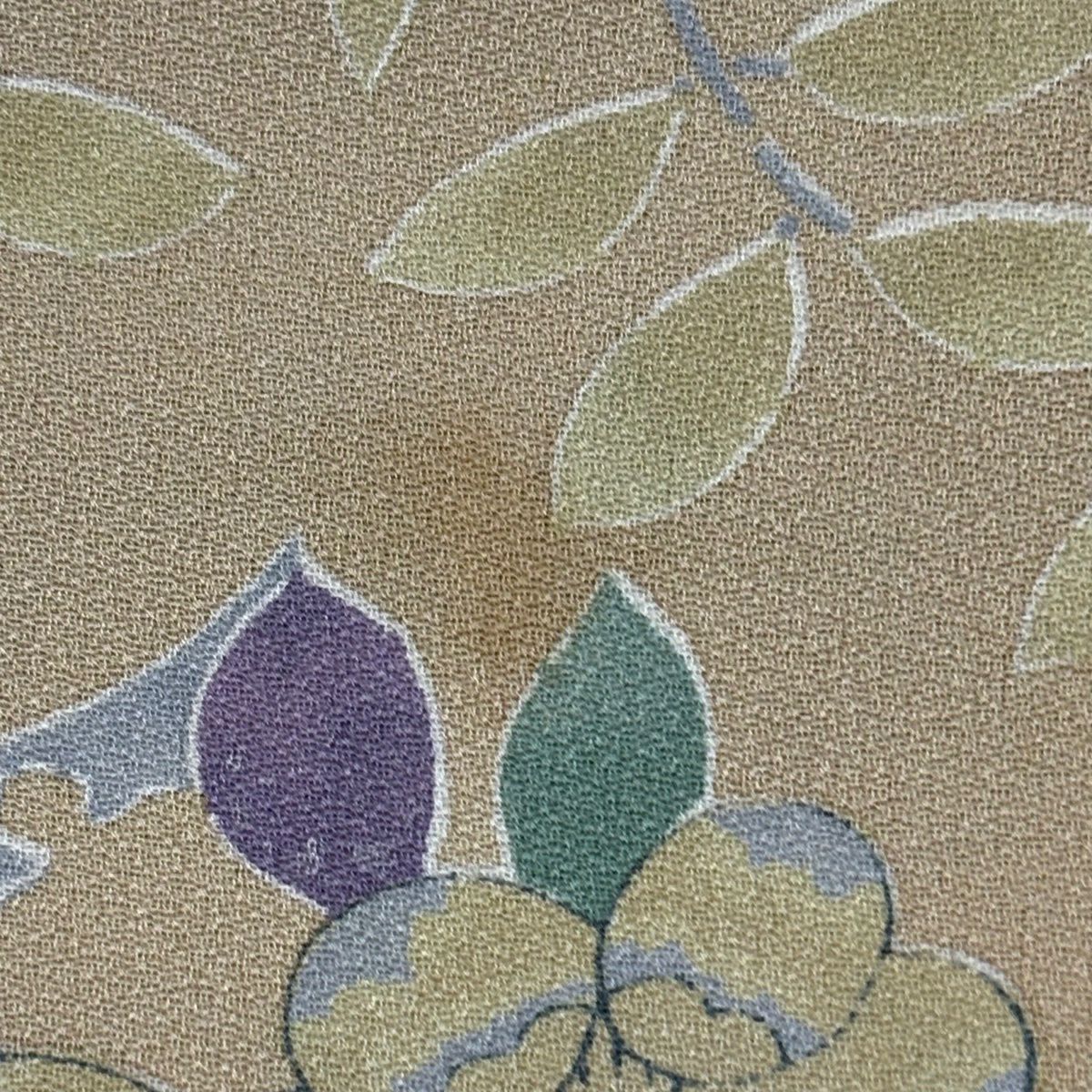 訪問服 身長166cm 袖長66cm M 雙層 辻花染 雪芝 茶 純蠶絲 秀品級