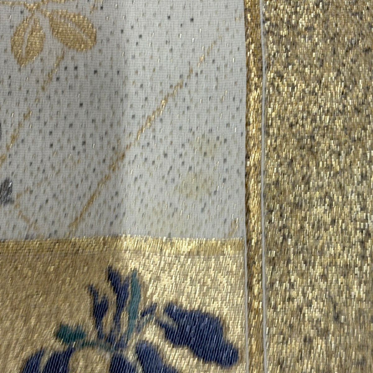 留袖禮服禮服 身長168cm 袖長70cm L 雙層 短冊 花鳥 金糸 漸層 粉米色 純蠶絲 優品級