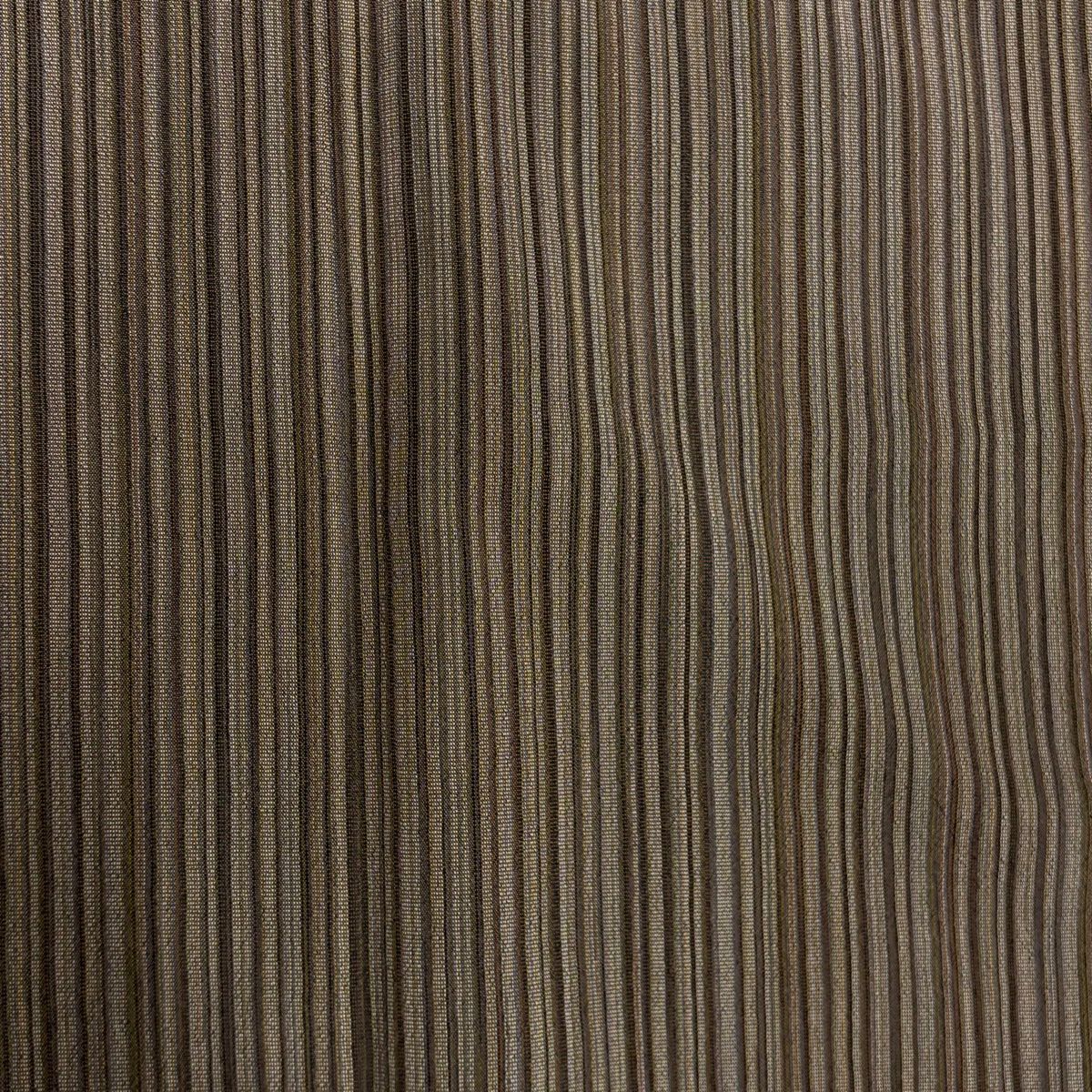 【美品】 紬織 身長158cm 袖長64cm M 雙層 縱條 茶 純蠶絲 秀品級