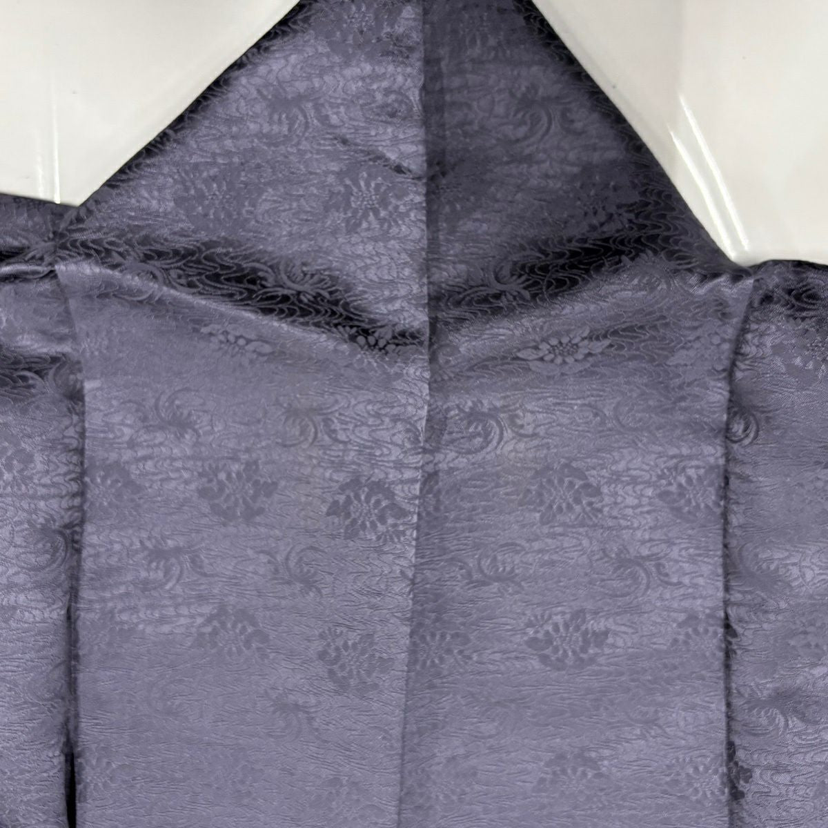 付下 身長154.5cm 袖長62cm S 雙層 扇子面 椿 刺繡 絞染 灰紫 純蠶絲 秀品級