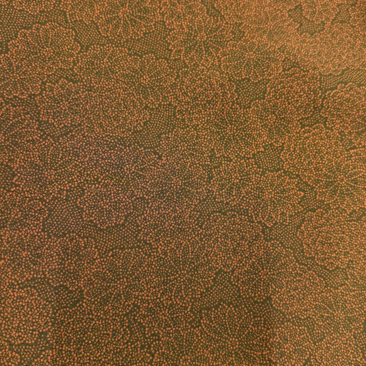 【美品】 江戶小紋 身長156cm 袖長64cm M 雙層 落款 花 茶 純蠶絲 秀品級 一つ紋